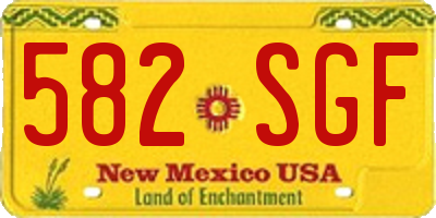NM license plate 582SGF