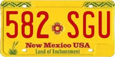 NM license plate 582SGU