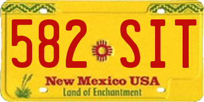 NM license plate 582SIT