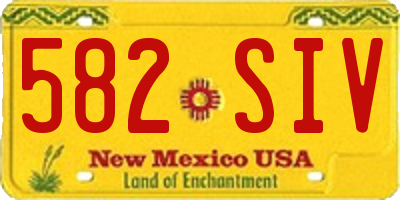 NM license plate 582SIV