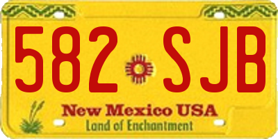 NM license plate 582SJB