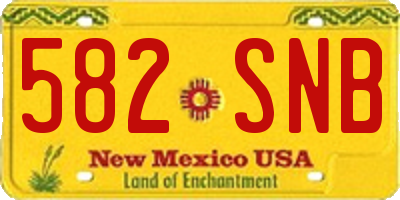 NM license plate 582SNB