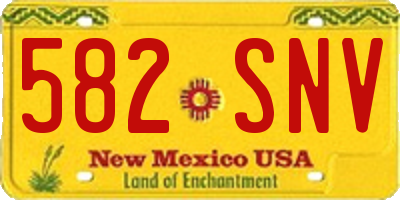 NM license plate 582SNV