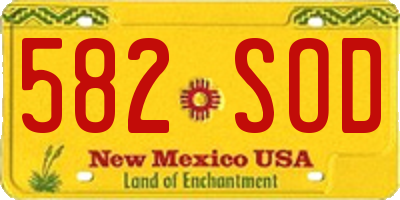 NM license plate 582SOD