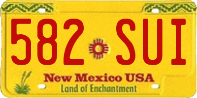 NM license plate 582SUI