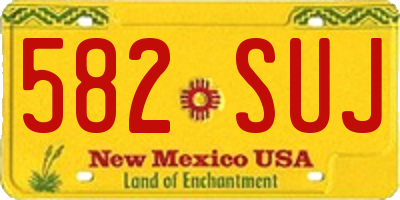 NM license plate 582SUJ