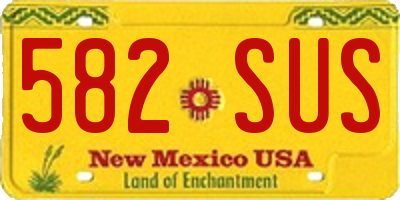NM license plate 582SUS