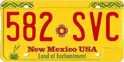 NM license plate 582SVC