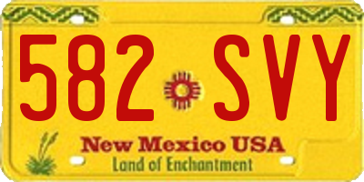 NM license plate 582SVY