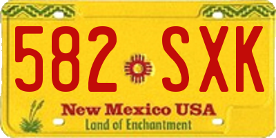 NM license plate 582SXK