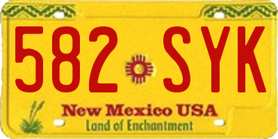 NM license plate 582SYK