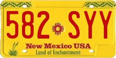 NM license plate 582SYY