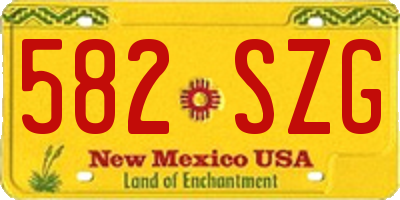 NM license plate 582SZG