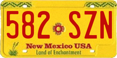 NM license plate 582SZN