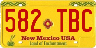 NM license plate 582TBC