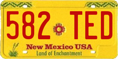 NM license plate 582TED