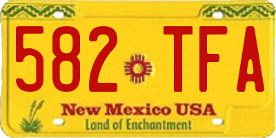 NM license plate 582TFA