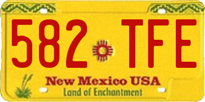NM license plate 582TFE