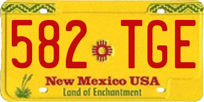 NM license plate 582TGE