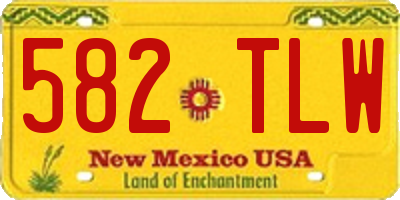 NM license plate 582TLW