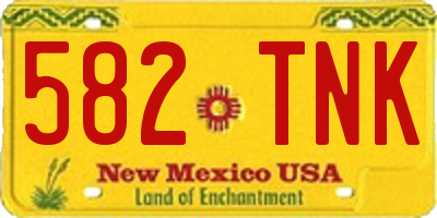 NM license plate 582TNK