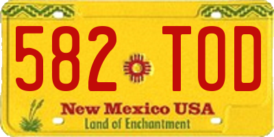 NM license plate 582TOD