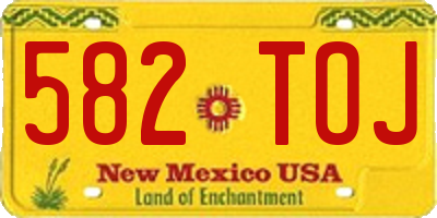NM license plate 582TOJ