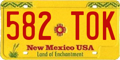 NM license plate 582TOK