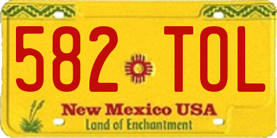 NM license plate 582TOL