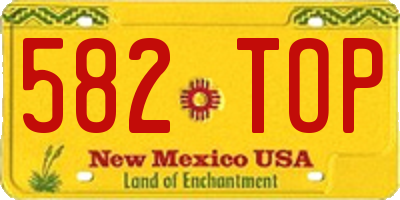 NM license plate 582TOP