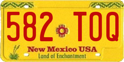NM license plate 582TOQ