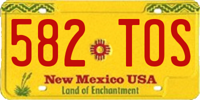 NM license plate 582TOS