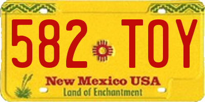 NM license plate 582TOY