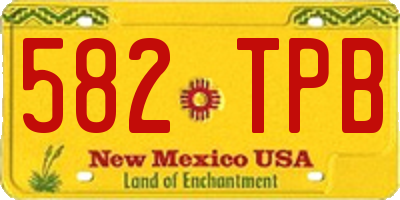 NM license plate 582TPB