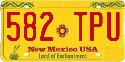 NM license plate 582TPU