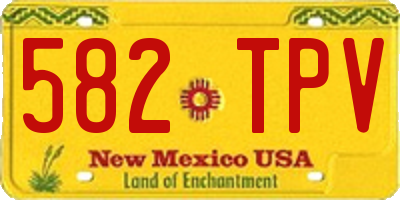 NM license plate 582TPV