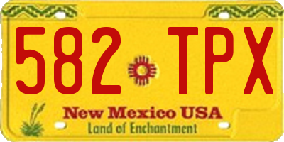 NM license plate 582TPX