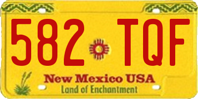 NM license plate 582TQF