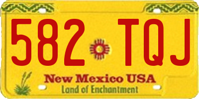 NM license plate 582TQJ