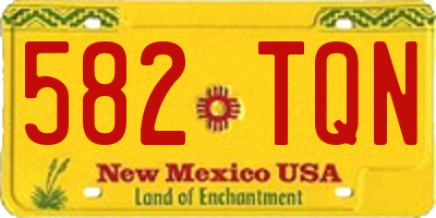 NM license plate 582TQN