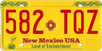 NM license plate 582TQZ