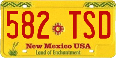 NM license plate 582TSD