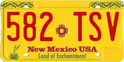 NM license plate 582TSV