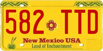 NM license plate 582TTD