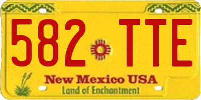 NM license plate 582TTE