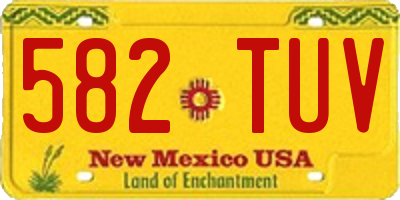 NM license plate 582TUV