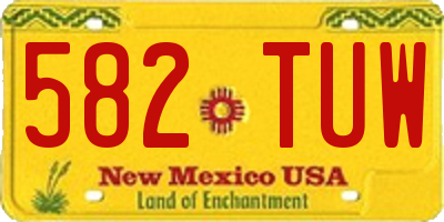 NM license plate 582TUW