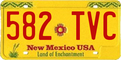NM license plate 582TVC