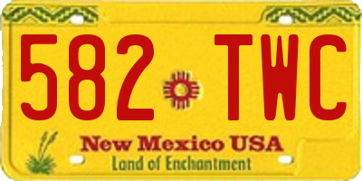 NM license plate 582TWC