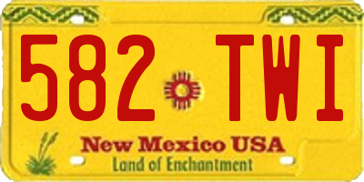 NM license plate 582TWI